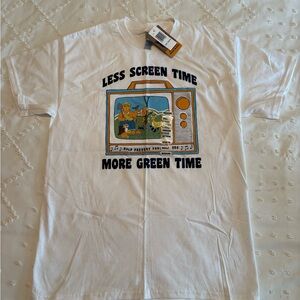 White Graphic Tee - Smokey the Bear Less Screen Time Design